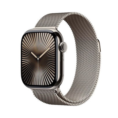 Apple Watch Series 10, 42 мм корпус из титана цвета «Natural», ремешок Milanese Loop цвета «Natural»