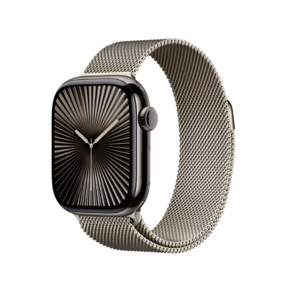 Ремешок для Apple Watch 42/44/45/46/49 mm Gurdini Titanium Milanese Loop, Natural