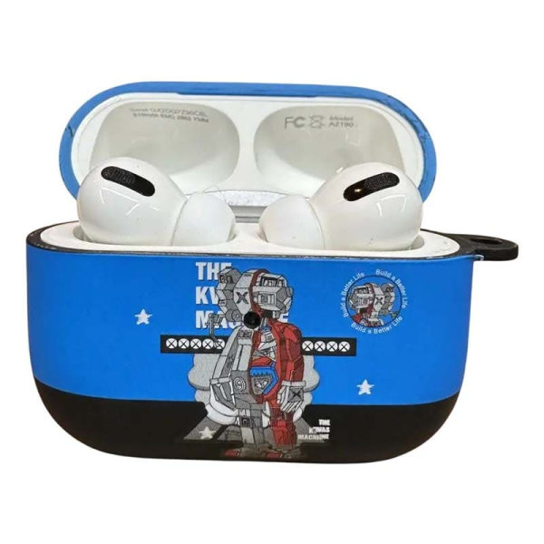 Чехол для AirPods 3 COQUE POUR Синий с рисунком The KWAS machine