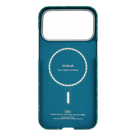 Чехол для iPhone 17 Pro Max Pitaka Monogram Edge Case (KI1701PTKP) Зелёно/золотой