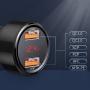 Автомобильное зарядное устройство Baseus 2 USB Quick Charger 45W (USB+USB) (CCMLC20A-01) Черный