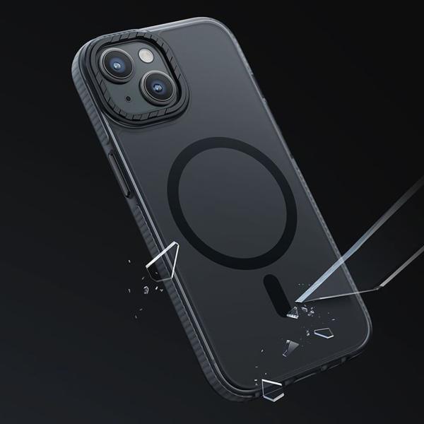 Чехол hoco. DROP PROOF Magnetic Smartphone Case для Apple iPhone 15 Plus Прозрачный черный
