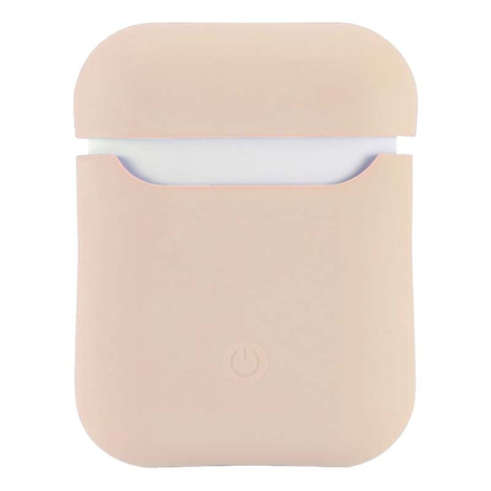Чехол для Apple AirPods 1/2 Silicone Case Pink, бледно-розовый