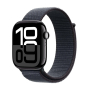 Apple Watch Series 10, 46 мм корпус из алюминия цвета «Jet Black», ремешок Sport Loop цвета «Ink»