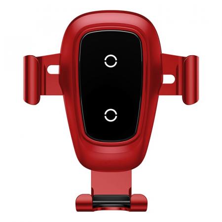 Автомобильный держатель с функцией беспроводной зарядки Baseus Gravity Wireless Charger Car Mount (WXYL-B09) Красный