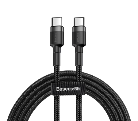 Кабель Baseus Cafule Type-C PD2.0 60W flash charging data line 20V, 3A, 2 м (CATKLF-HG1) Gray/Black