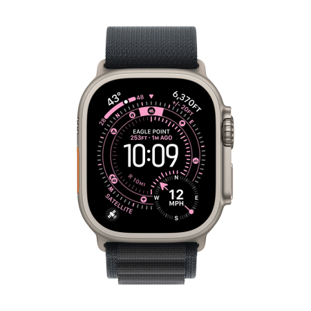 Apple Watch Ultra 3 (2025), 49 мм корпус из титана цвета «Natural», ремешок Alpine Loop размера S цвета «Black»