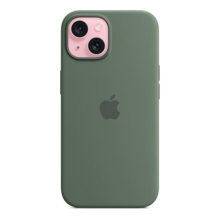 Чехол для Apple iPhone 15 Silicone Case с MagSafe Cypress, зеленый