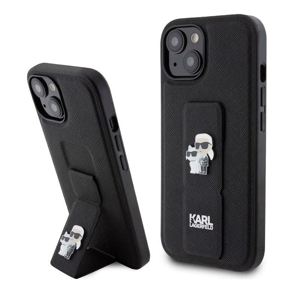 Чехол Karl Lagerfeld для iPhone 15 Karl hc gripstand saffiano kc pins (KLHCP15SGSAKCPK) Черный