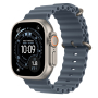 Apple Watch Ultra 3 (2025), 49 мм корпус из титана цвета «Natural», ремешок Ocean Band цвета «Anchor Blue»