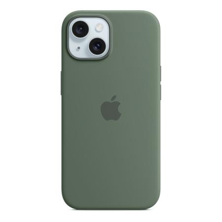 Чехол для Apple iPhone 15 Silicone Case с MagSafe Cypress, зеленый